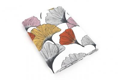 LINNEA  Drap Plat 180x290 cm Percale Pur Coton Ginkgo Rose