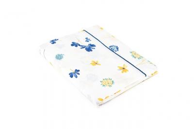 LINNEA  Drap Plat 180x290 cm Percale Pur Coton Petite Folie Bleu