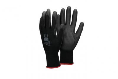 ECD GERMANY  48 Paires de Gants de Travail en PU - Taille 7 - Couleur Noir - Gants de