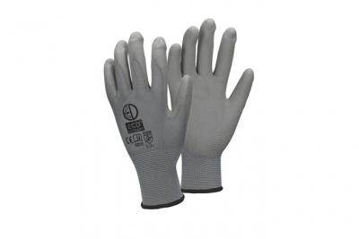 ECD GERMANY  60 Paires de Gants de Travail en PU - Taille 10-XL - Couleur Gris - &Eacute;lastique