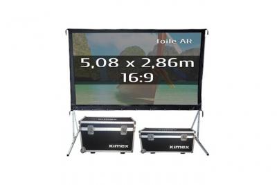 KIMEX Ecran projection valise 5,08 x 2,86m (16:9), Toile Arri&egrave;re