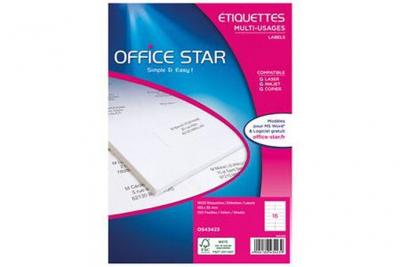 AVERY Office Star - Blanc - 105 x 35 mm 1600 &eacute;tiquette(s) (100 feuille(s) x 16) &eacute;tiquettes