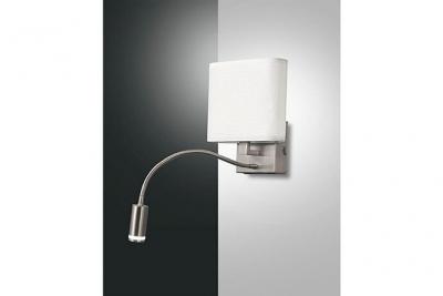 FABAS LUCE  vietri lampe de lecture &agrave; del en verre nickel satin&eacute;