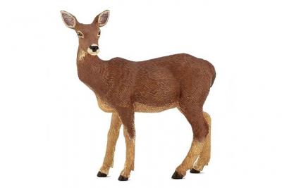 PAPO Figurine  Biche aux aguets Marron 