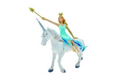 PLASTOY  - F&eacute;e bleue sur la licorne 