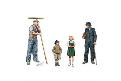 MASTER BOX Figurine  Paysans d'Europe de l'ouest - 2&egrave;me GM- 1/35 - Fig
