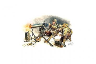 MASTER BOX Figurine  &Eacute;quipage de Mitrailleuse am&eacute;ricain- 1/35 - Figuri