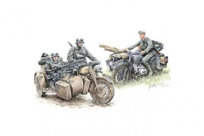 MASTER BOX Kradschutzen: Ger. Motorcycle Troops - 1:35e -  Ltd.