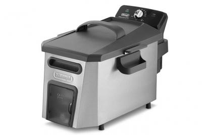 DELONGHI  friteuse &eacute;lectrique de 1kg avec thermostat ajustable 3200W gris noir