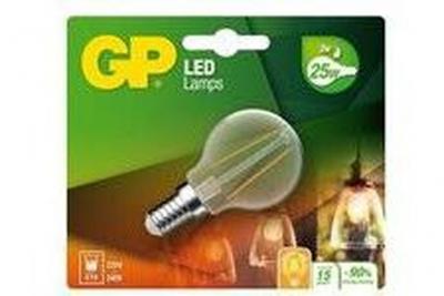 GP BATTERIES Ampoules &agrave; &eacute;conomie d'&eacute;nergie GP LED FILAMENT MGLOBE E14 2W-25W