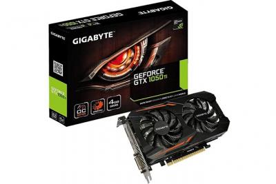 GIGABYTE  GeForce GTX 1050 Ti OC 4G - Carte graphique - GF GTX 1050 Ti - 4 Go GDDR5 - PCIe 3.0 x16 - DVI, HDMI, DisplayPort