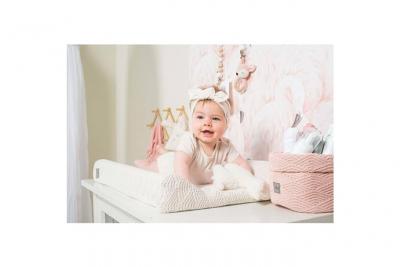 JOLLEIN  Housse de matelas &agrave; langer River Knit 50x70 cm Blanc cr&egrave;me