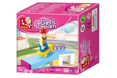 SLUBAN Jeu de construction  Elements Girls Dream Series Skate Park