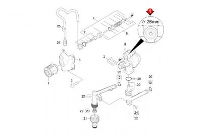 KARCHER  - Piston Et Arrivee D'eau Wcm Diametre 26 - Ref: 90019810