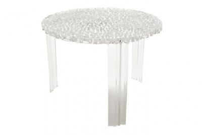 Kartell table basse t-table h 36 ""moyenne"" (cristal - pmma transparent)