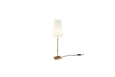 MAYTONI Lampe en m&eacute;tal laiton et abat-jour en tissu blanc Zaragoza - 