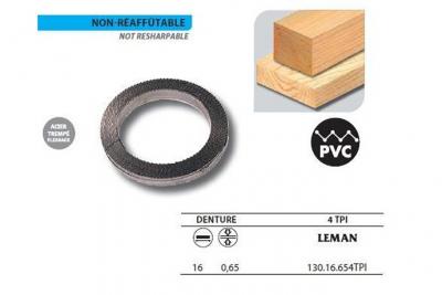 LEMAN  - 1 Rouleau de 50 m&egrave;tres Lame scie &agrave; ruban en acier tremp&eacute; Flexback 16x0,65 4TPI