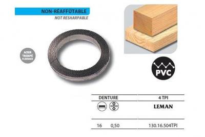 LEMAN 1 Rouleau de 50 m&egrave;tres Lame scie &agrave; ruban en acier tremp&eacute; Flexback 16x0,5 4TPI - 