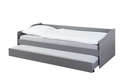 PEGANE Lit banquette enfant en pin massif coloris gris - 90 x 200 cm --