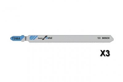 BOSCH  Lame de scie T 318 A - id&eacute;ale pour le m&eacute;tal - 3 pi&egrave;ces