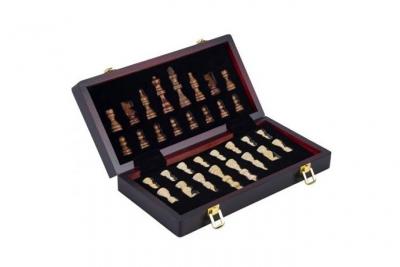 ENGELHART Magnifique coffret de jeux d'&eacute;checs de luxe en bois 30 cm