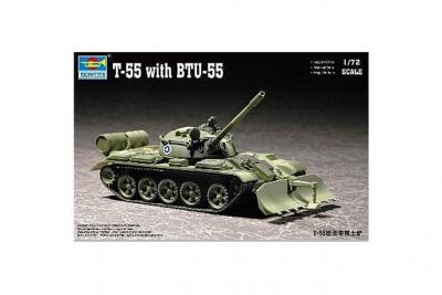 Maquette char moyen sovi&eacute;tique t-55 avec syst&egrave;me btu-55 1960