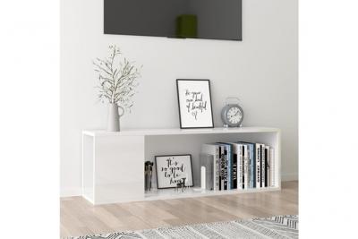 VIDAXL  - Meuble tv Blanc brillant 100x24x32 cm Agglom&eacute;r&eacute;