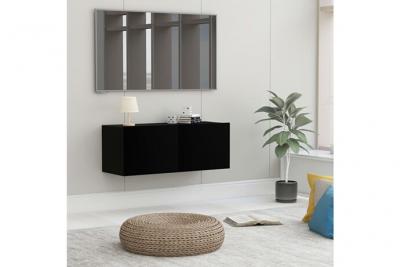 VIDAXL Meuble tv Noir 80x30x30 cm Agglom&eacute;r&eacute;  Noir