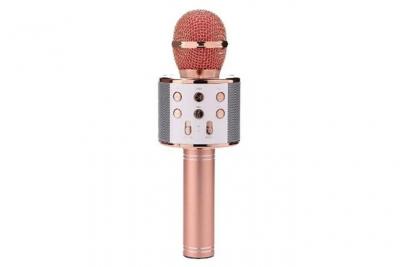 GENERIQUE Microphone sans fil bluetooth microphone de studio de haut-parleur karaok&eacute; portable professionnel de ktv-or rose 