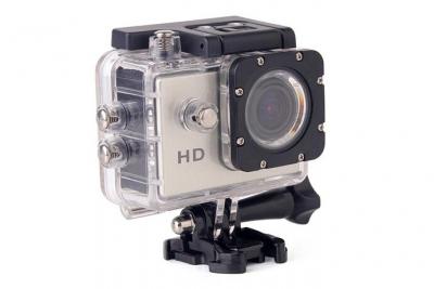 YONIS Mini Cam&eacute;ra Sport HD 1080P &Eacute;tanche 30M &Eacute;cran Photos Vid&eacute;o Angle 140&deg; Argent 16Go 