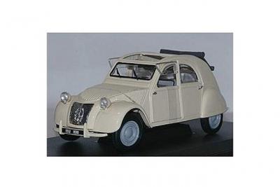L HOMME MODERNE Miniature Maisto CITROEN 2CV DECAPOTEE 1952 CREME- 1/18 - Miniature a