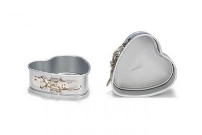 PATISSE Moules cour avec charni&egrave;re en acier rev&ecirc;tu 12cm - lot de 2 SILVER TOP