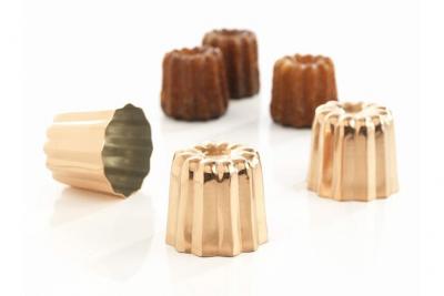 PATISSE  lot de 3 moules &agrave; cannel&eacute;s 5.5 cm en cuivre