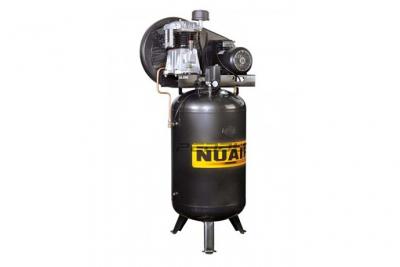 NUAIR Compresseur &agrave; air vertical 4CV 3kW 400V Triphas&eacute; 10 bar bi-&eacute;tag&eacute;s cylindre fonte B3800B/4FTV/200