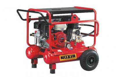 NUAIR Compresseur &agrave; moteur thermique essence mobile 5,5CV 4kW 2x10L 10 bar WARRIOR 103-5.5S-HONDA 