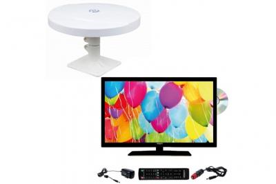 ANTARION Pack  TV LED 22"" 55cm T&eacute;l&eacute;viseur HD Lecteur DVD + Antenne TNT Omnidirectionnelle