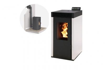 INTERSTOVES Pack Po&ecirc;le &agrave; granules MARINA 8KW Etanche + Kit Conduit Ventouse - Blanc