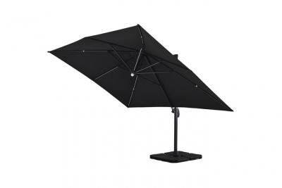 AVRIL PARIS Parasol d&eacute;port&eacute; rotatif aluminium avec LED 3x4m antracite