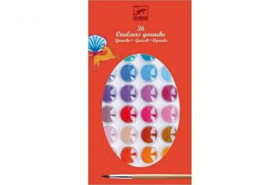 DJECO Coffret 36 pastilles de gouaches 