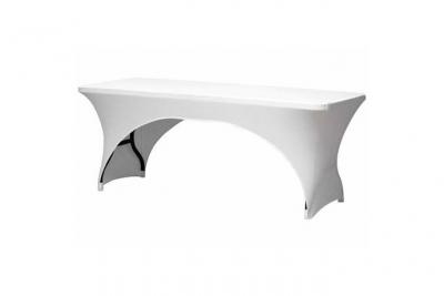 PEREL Velleman - Housse extensible pour table rectangulaire - arqu&eacute; - blanc