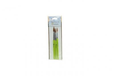 AVENUE MANDARINE Set de 3 pinceaux ronds synth&eacute;tiques 