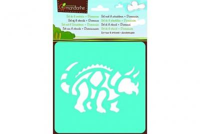 AVENUE MANDARINE  6 Pochoirs - Dinosaures - 