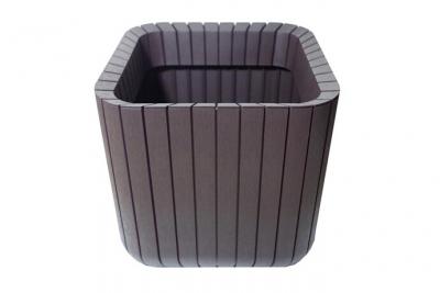CHALET & JARDIN Pot + Cache pot de fleur en r&eacute;sine CUBE PLANTER - Taille S