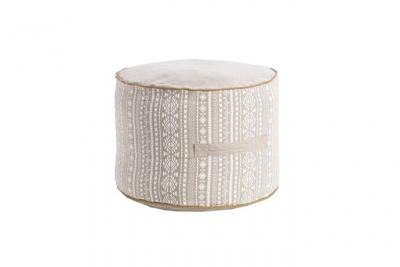 DEKO & CO  Pouf rond imprim&eacute; Galapagos - &Oslash; 40 x 30 cm 