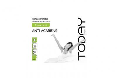 TODAY  Protege Matelas Absorbant 90/190 Anti Acariens, Cotton, Blanc