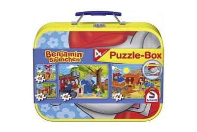 SCHMIDT SPIELE Puzzle 26 Pi&egrave;ces : Puzzle 26 et 48 pi&egrave;ces - Coffret 4 puzzles : Benjamin l'&eacute;l&eacute;phant,  