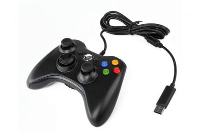 QUMOX Manette Contr&ocirc;leur de Jeu Filaire Noir compatible avec Xbox 360 / XBOX 360 slim / PC Windows 7 10 noir 