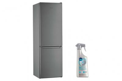 WHIRLPOOL  r&eacute;frig&eacute;rateur frigo combin&eacute; inox 339L Froid brass&eacute; Less Frost