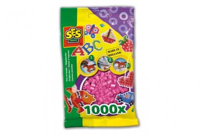  SES Creative perles de repassage Beedzplastique 1000 pcs rose 