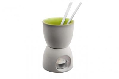 JAMON Ibili 728800 Fondue &agrave; Chocolat Pracktik Mini en c&eacute;ramique avec 2 fourchettes